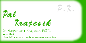 pal krajcsik business card